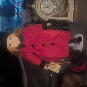 AVAILABLE - VTG Avon 2000 collectable porcelain doll w/ dog"Winter Princess" 14"